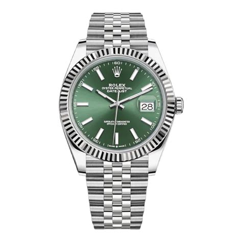 rolex datejust vert menthe|Montre Rolex Datejust 41 : acier Oystersteel.